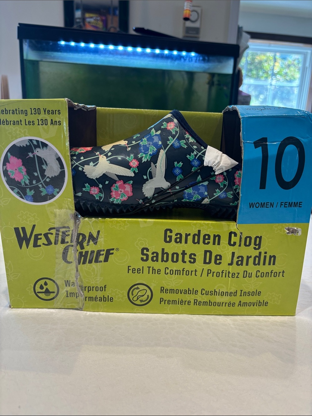 Western Chief Black Floral & Bird Garden Clog